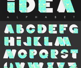 Creative paper alphabet vector material 02