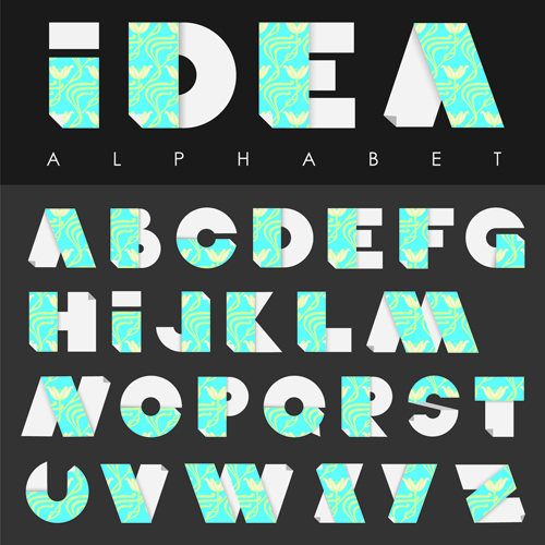 Creative paper alphabet vector material 02