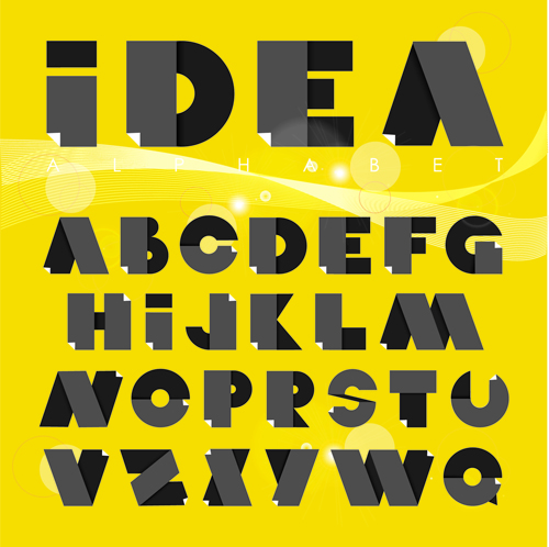 Creative paper alphabet vector material 03
