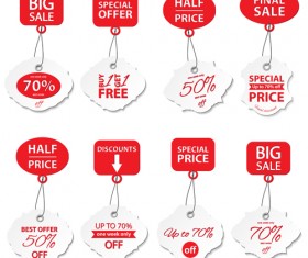 Vintage sale tags creative design set 05 free download