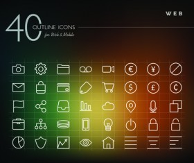 Creative web outline icons vector pack 02