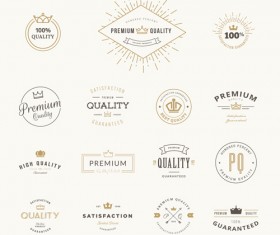 Crowns labels retro style vector 02