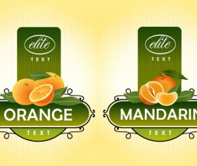 Delicate fruit advertising labels vector 02
