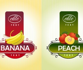 Delicate fruit advertising labels vector 03