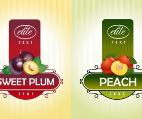 Delicate fruit advertising labels vector 04