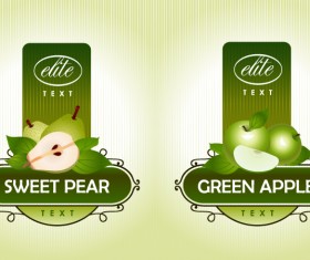 Delicate fruit advertising labels vector 05