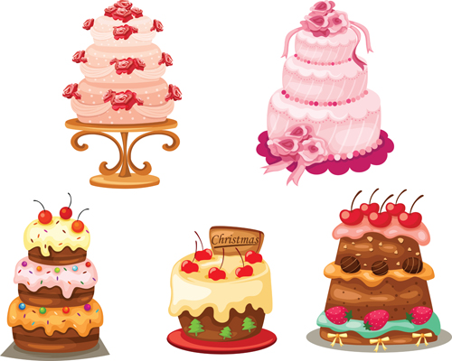 Delicious birthday cake creative vector 04