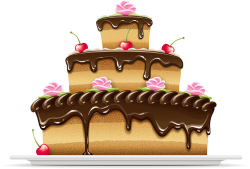 Delicious birthday cake creative vector 07