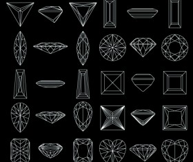 Diamond outline shapes vector material