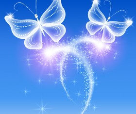 Dream butterfly with shiny background vector 01
