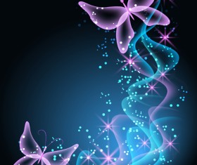 Dream butterfly with shiny background vector 02