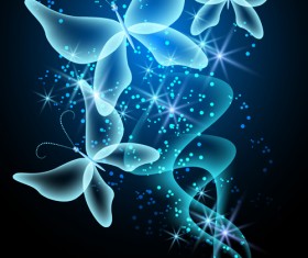 Dream butterfly with shiny background vector 03
