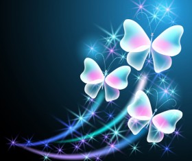 Dream butterfly with shiny background vector 04