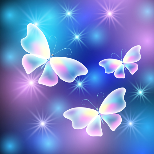 Dream butterfly with shiny background vector 06