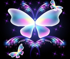 Dream butterfly with shiny background vector 07