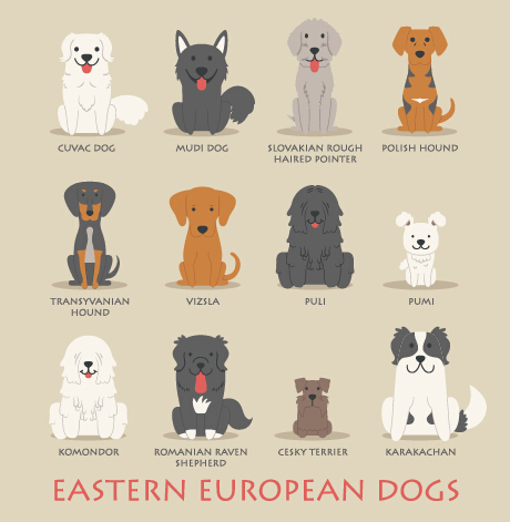 Eastern european dogs icons material