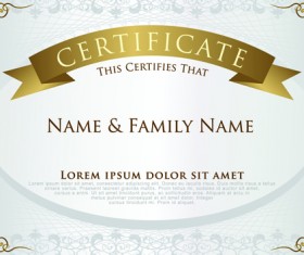 Elegant certificate template vector design 01