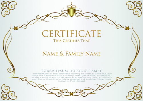 Elegant certificate template vector design 02