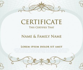 Elegant certificate template vector design 03