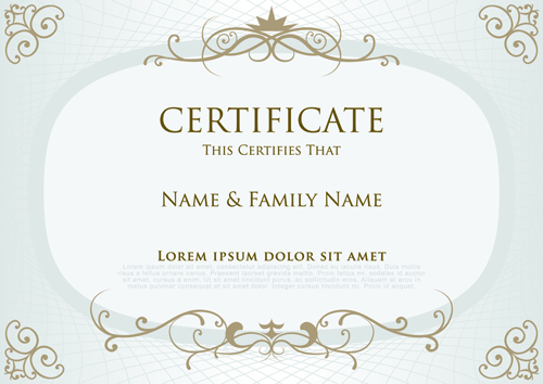 Elegant certificate template vector design 03