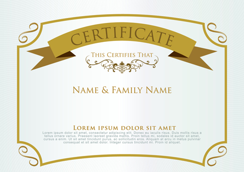 Elegant certificate template vector design 06