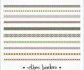 Elegant ethnic seamless borders 02 vector