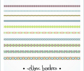Elegant ethnic seamless borders 03 vector