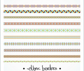 Elegant ethnic seamless borders 04 vector
