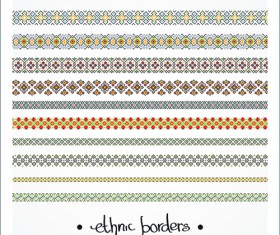 Elegant ethnic seamless borders 05 vector