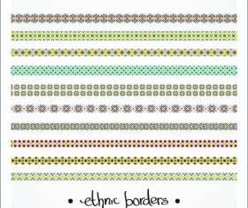 Elegant ethnic seamless borders 06 vector
