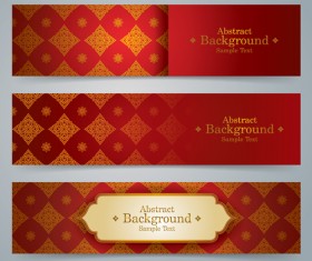 Ethnic style pattern banners vector 01