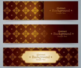 Ethnic style pattern banners vector 02