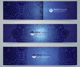 Ethnic style pattern banners vector 03