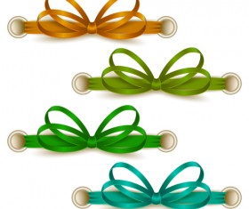 Festival ribbon bow colorful vector set 01