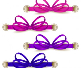 Festival ribbon bow colorful vector set 02