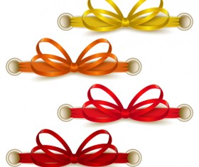 Festival ribbon bow colorful vector set 03