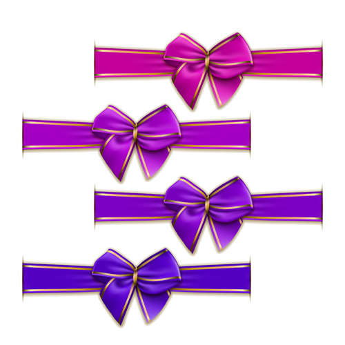 Festival ribbon bow colorful vector set 04