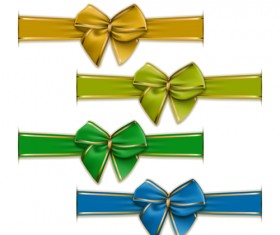 Festival ribbon bow colorful vector set 05