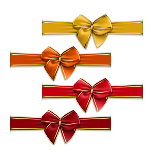 Festival ribbon bow colorful vector set 06