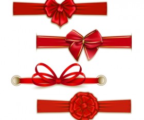 Festival ribbon bow colorful vector set 07