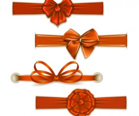 Festival ribbon bow colorful vector set 08