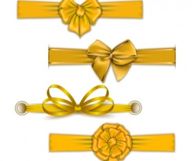 Festival ribbon bow colorful vector set 09