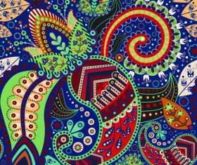 Floral ethnic pattern seamless vector 01