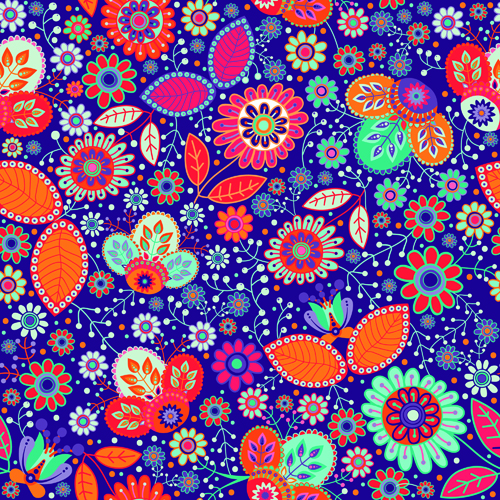 Floral ethnic pattern seamless vector 05