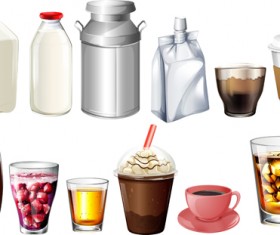 Food packing elements vector graphics 01