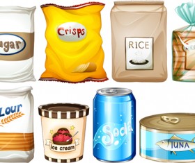 Food packing elements vector graphics 02