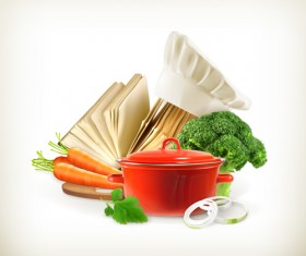 Fresh vegetables and cooking vector