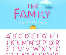 Funny alphabet and numbers creative design vectors