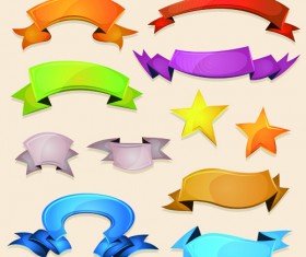 Funny colored ribbons banners vector 01