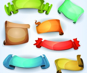 Funny colored ribbons banners vector 03